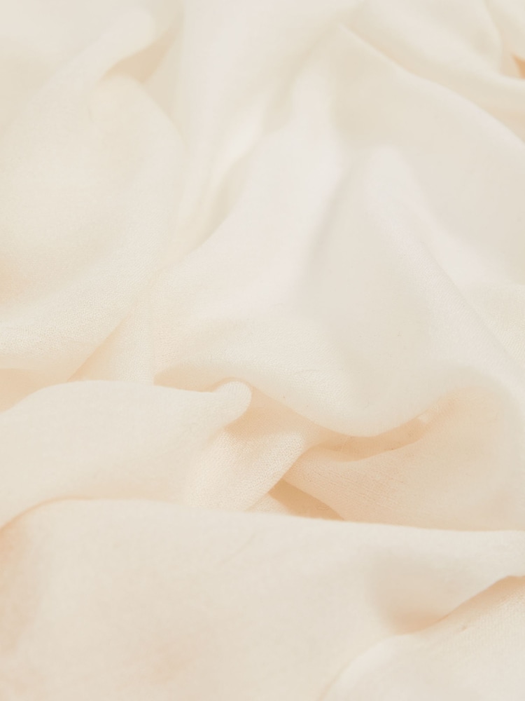 Reiss Off White Heidi Wool-Cashmere Lightweight Scarf - Image 5 of 5