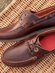 Barbour® Dark Brown Wake Boat Shoes - Image 6 of 7
