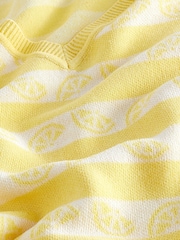 Yellow Lemons V-Neck Gem Button Linen T-Shirt - Image 6 of 7