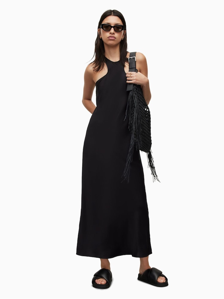 AllSaints Black Betina Dress - Image 1 of 5