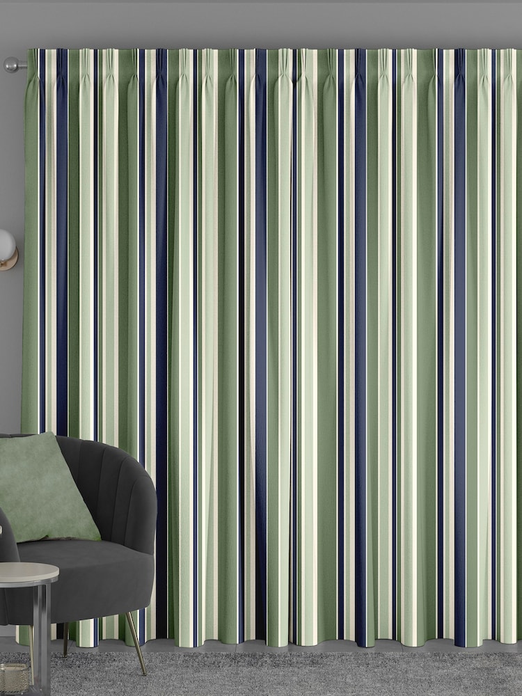 Green Huddson Made To Measure 100% Cotton Curtains - Image 2 of 9