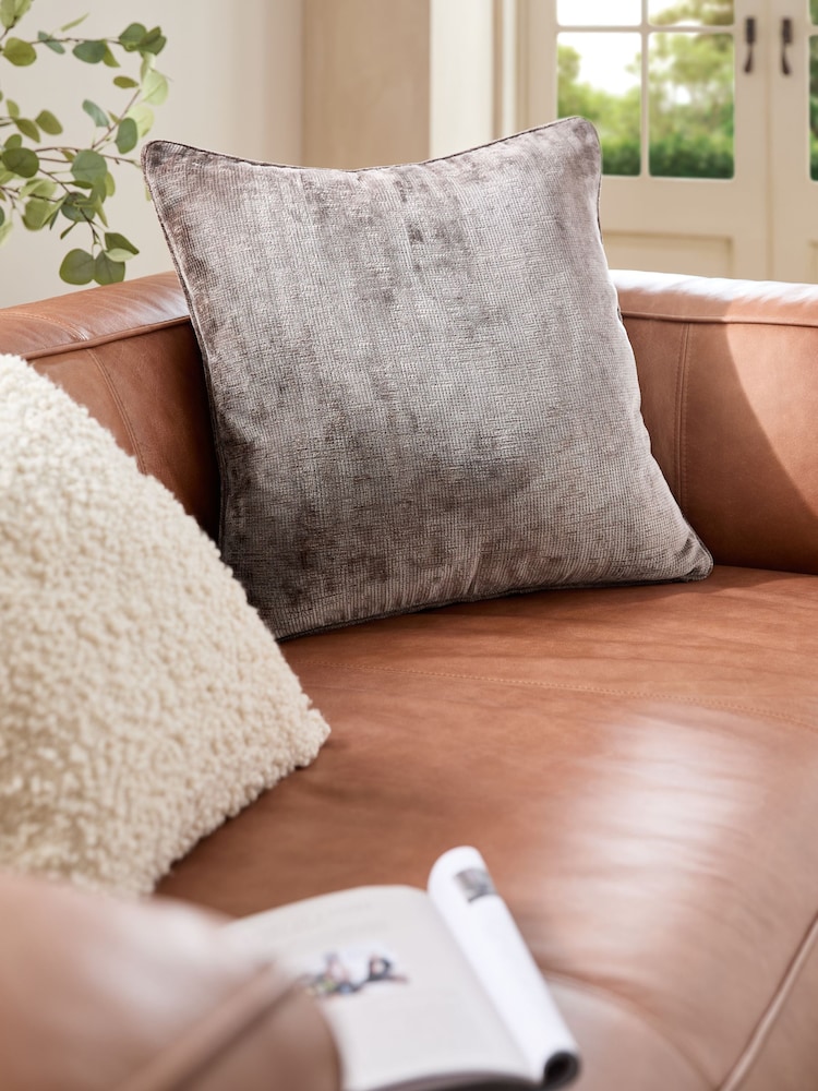 Mink Brown 59 x 59cm Camilla Chenille Cushion - Image 1 of 4