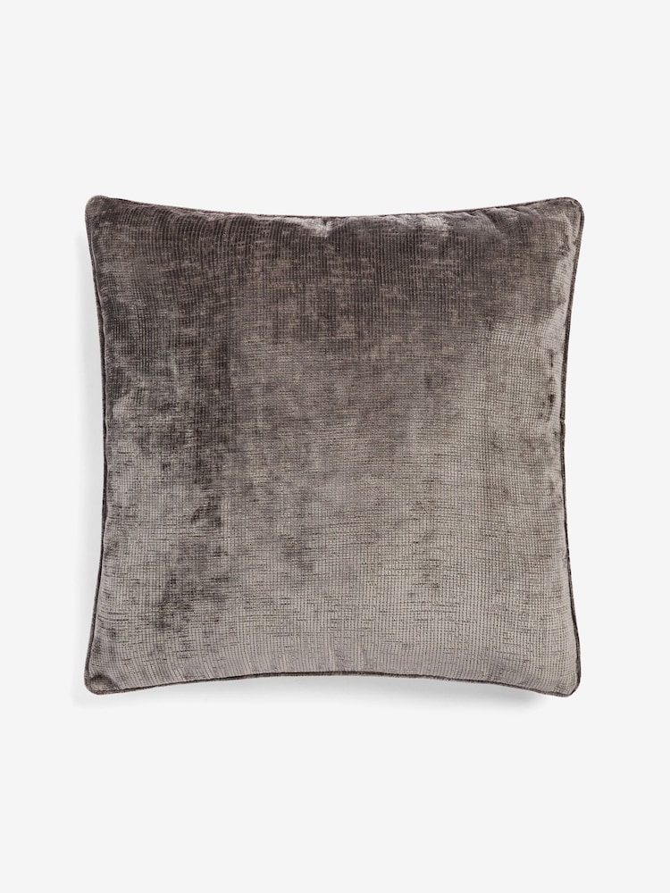Mink Brown 59 x 59cm Camilla Chenille Cushion - Image 2 of 4