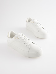 Weiß - Signature Lederturnschuhe mit dicker Sohle - Bild 1 von 5
