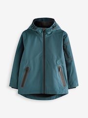 Teal Blue Waterproof Fleece Lined Coat (3-17yrs) - Image 4 of 7
