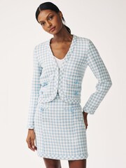 Emma Marella Blue Sera Gingham Crop Jacket - Image 1 of 5