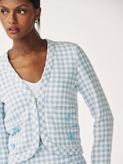 Emma Marella Blue Sera Gingham Crop Jacket - Image 5 of 5