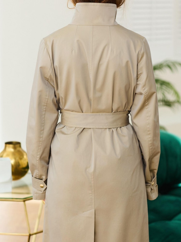 Myleene Klass Neutral Stone Funnel Neck Showerproof Coat - Image 4 of 9