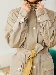 Myleene Klass Neutral Stone Funnel Neck Showerproof Coat - Image 5 of 9