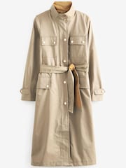 Myleene Klass Neutral Stone Funnel Neck Showerproof Coat - Image 7 of 9