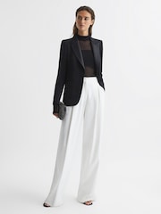 Reiss Black Myla Mesh Panel Bodysuit - Image 6 of 7