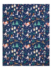 Catherine Lansfield Blue Santas Christmas Wonderland Wipeable 100% Cotton Table Cloth - Image 3 of 3