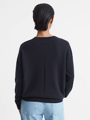 Reiss Navy Lucy Cashmere Crew Neck Jumper - Image 5 of 5