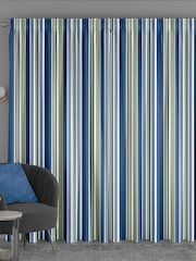 Blue Huddson Made To Measure 100% Cotton Curtains - Image 2 of 9
