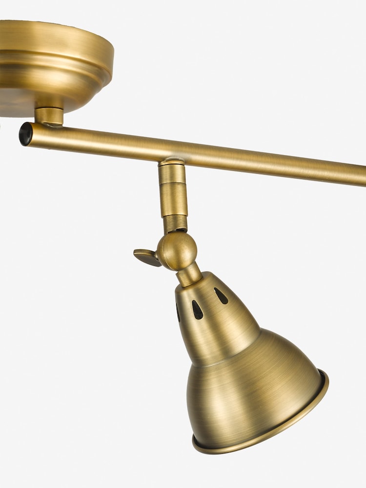 Dar Lighting Aged Brass Nathaniel 4 Light Bar Spotlight Ceiling Light - Image 6 of 6 Dar Lighting Aged Brass Nathaniel 4 Light Bar Spotlight Ceiling Light - Image 6 of 6