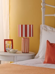 Dar Lighting Orange Ceramic & Polished Chrome Cicada Table Lamp - Image 2 of 6