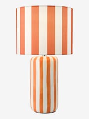 Dar Lighting Orange Ceramic & Polished Chrome Cicada Table Lamp - Image 3 of 6