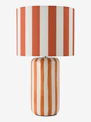Dar Lighting Orange Ceramic & Polished Chrome Cicada Table Lamp - Image 4 of 6