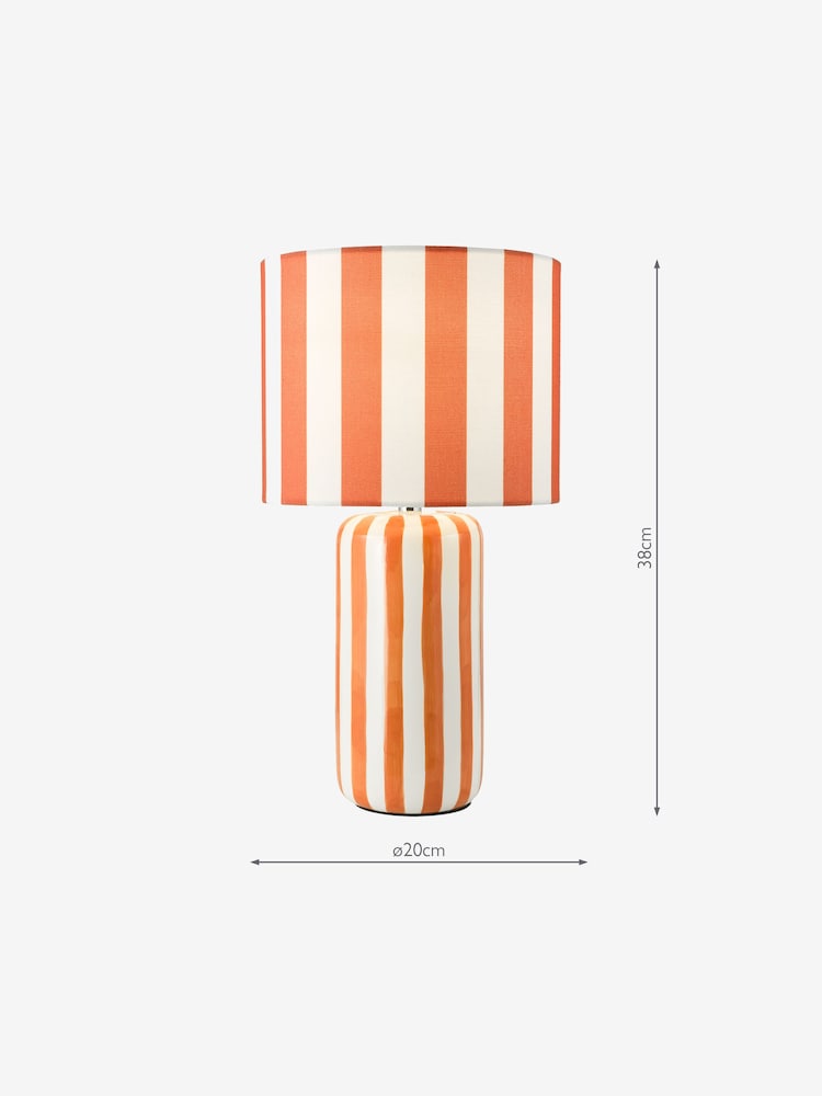 Dar Lighting Orange Ceramic & Polished Chrome Cicada Table Lamp - Image 6 of 6