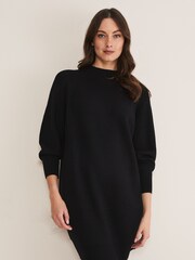 Phase Eight Black Eliana Knitted Jumper Dress - Image 1 of 6