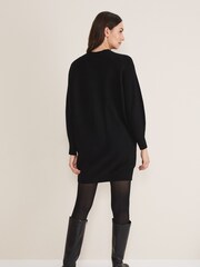 Phase Eight Black Eliana Knitted Jumper Dress - Image 2 of 6