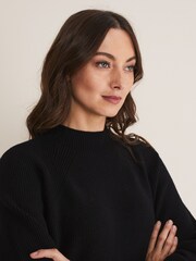 Phase Eight Black Eliana Knitted Jumper Dress - Image 4 of 6