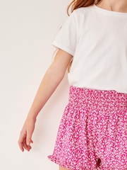 Pink/White Floral Print Super Soft Pretty Shorts (3-16yrs) - Image 3 of 4