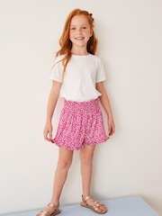 Pink/White Floral Print Super Soft Pretty Shorts (3-16yrs) - Image 4 of 4