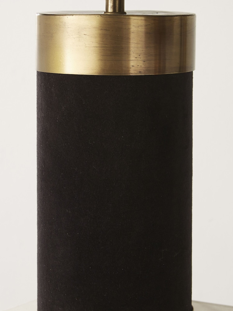 Pacific Black Dempsey Black Velvet and Antique Gold Table Lamp - Image 3 of 3