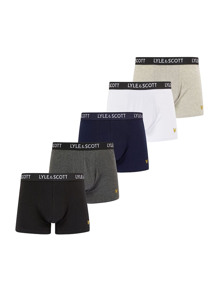Lyle & Scott White Miller Underwear Trunks 5 Pack - Image 1 of 5