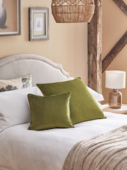 Olive Green 59 x 59cm Matte Velvet Cushion - Image 2 of 7
