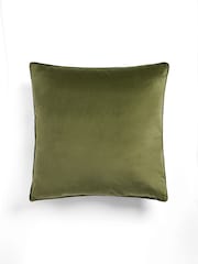 Olive Green 59 x 59cm Matte Velvet Cushion - Image 6 of 7