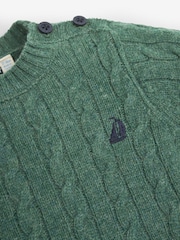 JoJo Maman Bébé Green Cable Jumper - Image 2 of 2