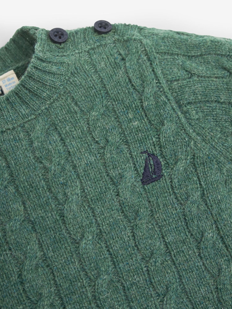 JoJo Maman Bébé Green Cable Jumper - Image 2 of 2