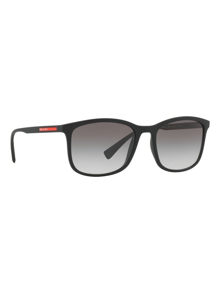 Prada Black Sport Rubberised Square Frame Sunglasses - Image 1 of 12
