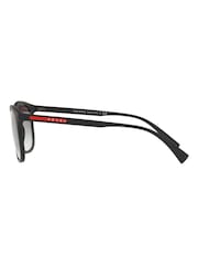Prada Black Sport Rubberised Square Frame Sunglasses - Image 6 of 12