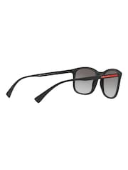 Prada Black Sport Rubberised Square Frame Sunglasses - Image 9 of 12