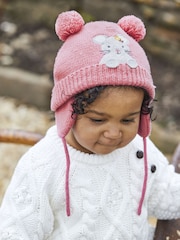 JoJo Maman Bébé Pink Mouse Appliqué Hat - Image 2 of 4