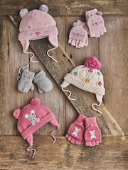 JoJo Maman Bébé Pink Mouse Appliqué Hat - Image 3 of 4