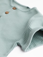 Blue Ribbed Baby Jersey Rompers 4 Pack - Image 5 of 8