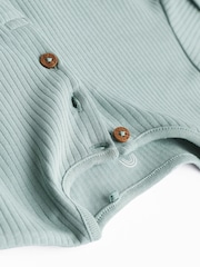 Blue Ribbed Baby Jersey Rompers 4 Pack - Image 6 of 8