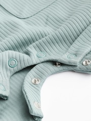 Blue Ribbed Baby Jersey Rompers 4 Pack - Image 7 of 8