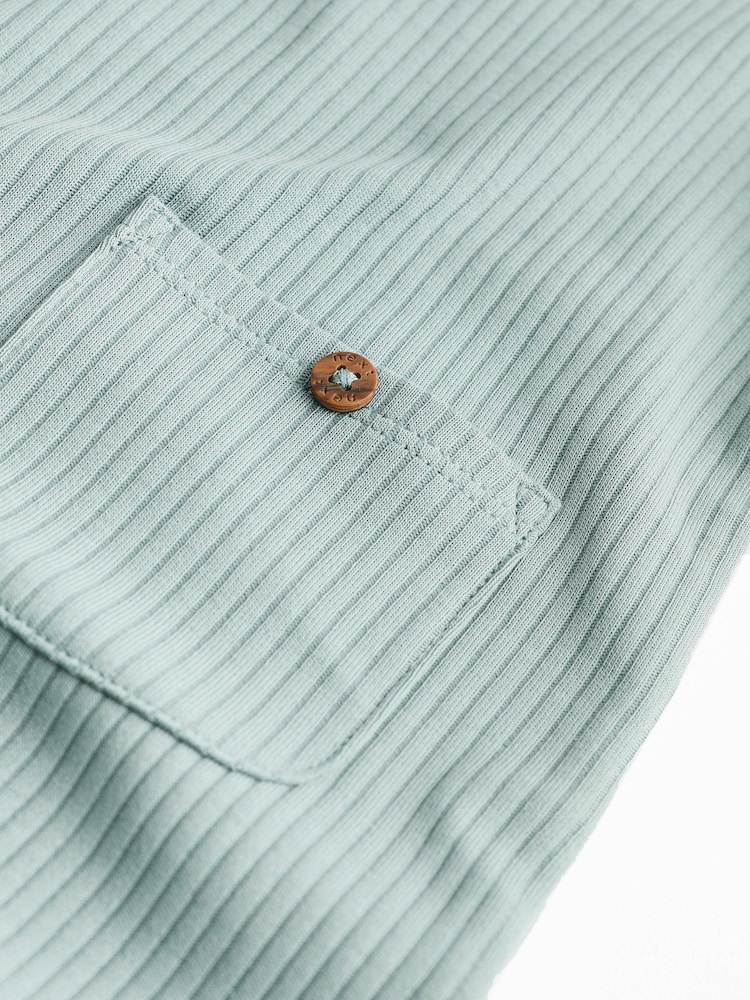Blue Ribbed Baby Jersey Rompers 4 Pack - Image 8 of 8