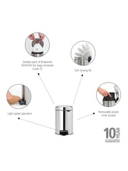 Brabantia Silver NewIcon 3L Pedal Bin - Image 6 of 6