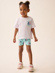 Blue 100% Cotton Disney Lilo and Stitch T-Shirt and Cycle Shorts Set (3mths-7yrs) - Image 2 of 9
