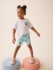 Blue 100% Cotton Disney Lilo and Stitch T-Shirt and Cycle Shorts Set (3mths-7yrs) - Image 4 of 9