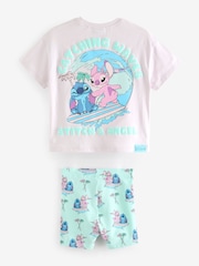 Blue 100% Cotton Disney Lilo and Stitch T-Shirt and Cycle Shorts Set (3mths-7yrs) - Image 8 of 9