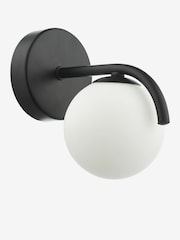 Dar Lighting Matt Black & Opal Glass Orlena Wall Light - Image 2 of 3