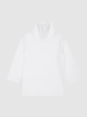 Reiss Ivory Carey 9-14 yrs Cotton Blend Roll Neck Top - Image 2 of 8