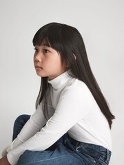 Reiss Ivory Carey 9-14 yrs Cotton Blend Roll Neck Top - Image 4 of 8